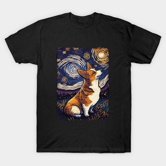 Corgi Starry Night T-Shirt by favoriteshirt